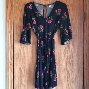 Floral Flutter Sleeve Dress